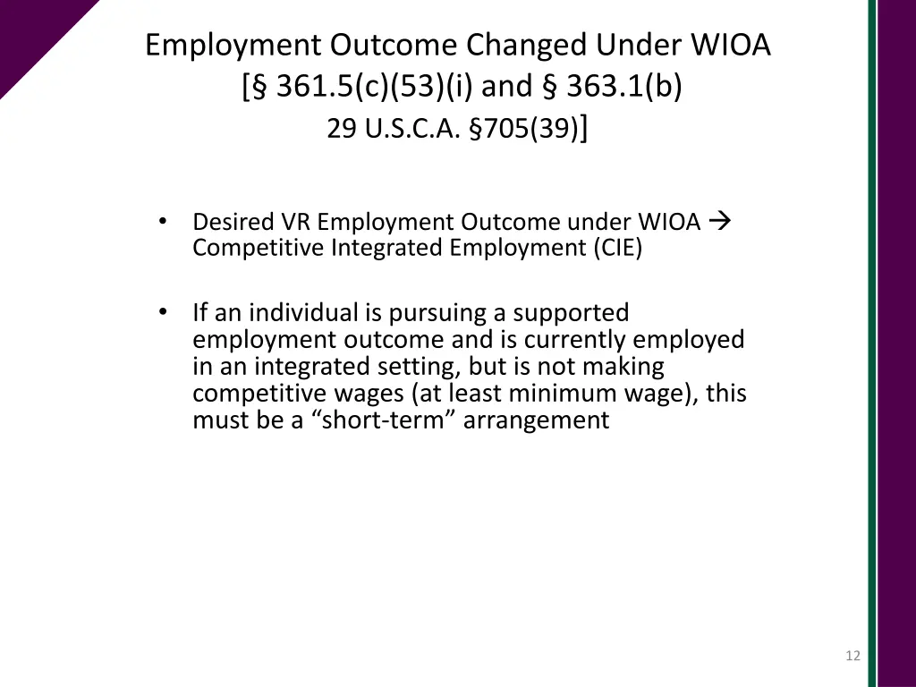 employment outcome changed under wioa