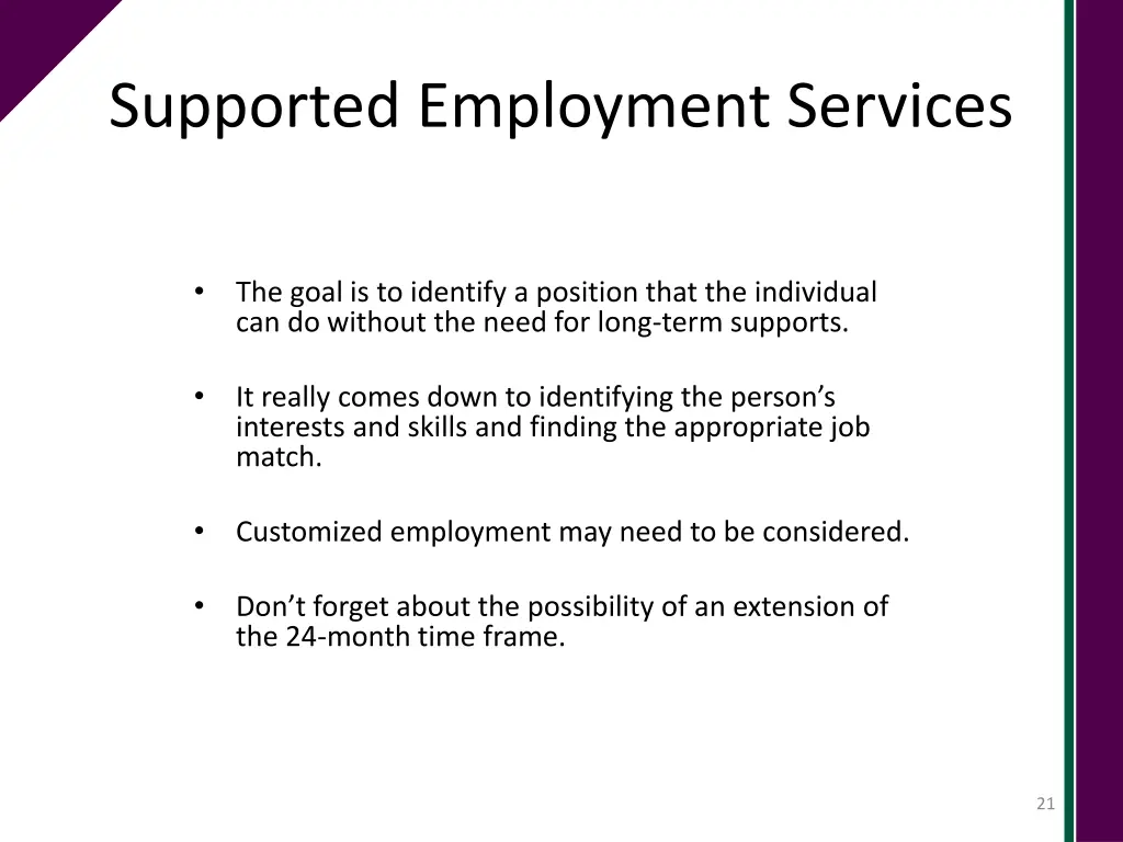 supported employment services