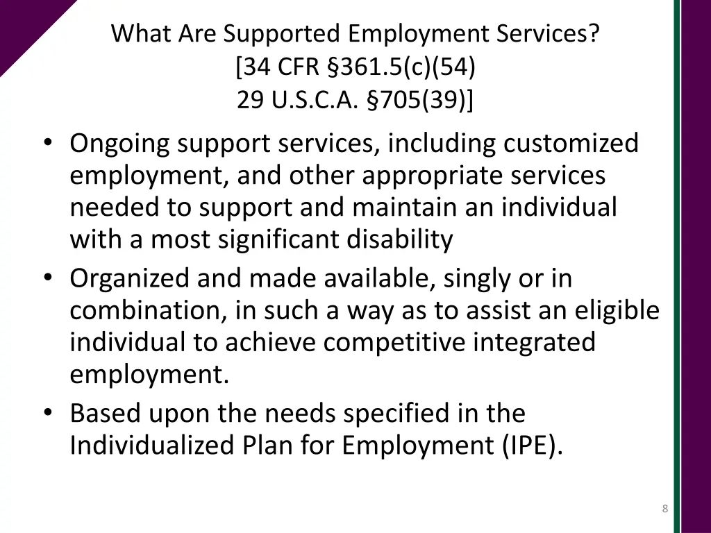 what are supported employment services