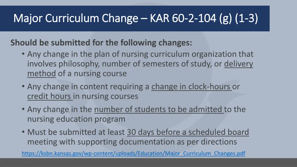 major curriculum change major curriculum change