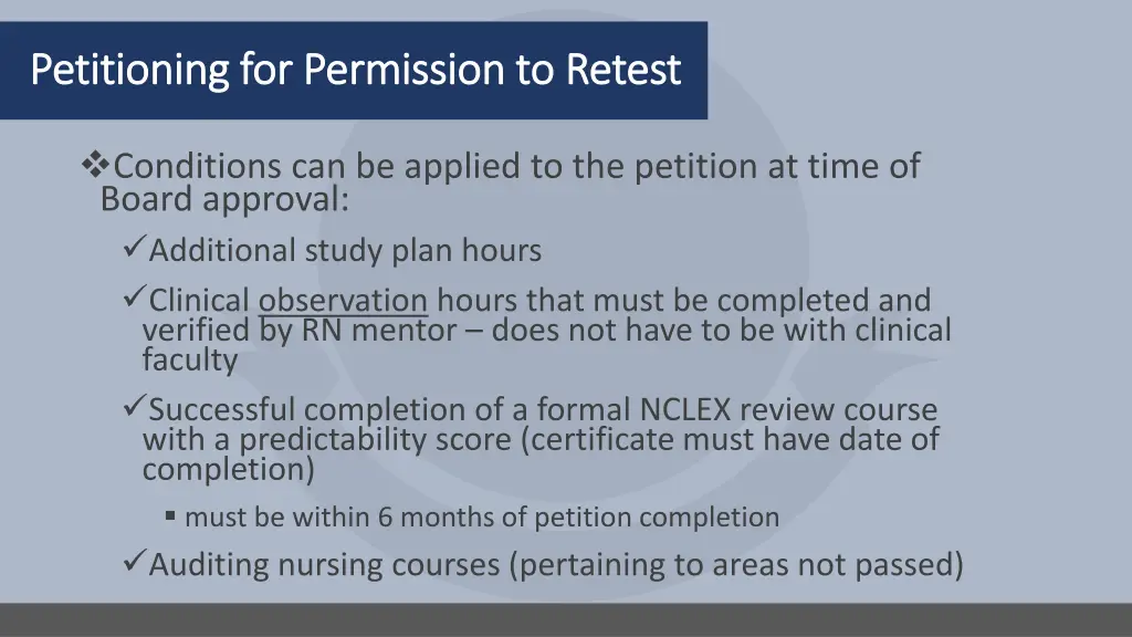 petitioning for permission to retest petitioning 1