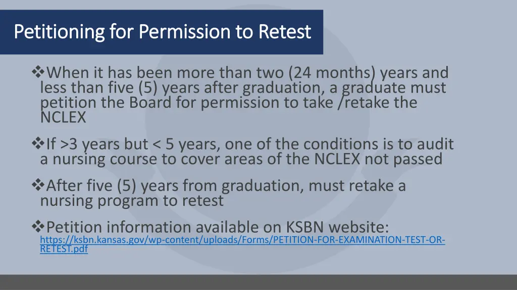 petitioning for permission to retest petitioning