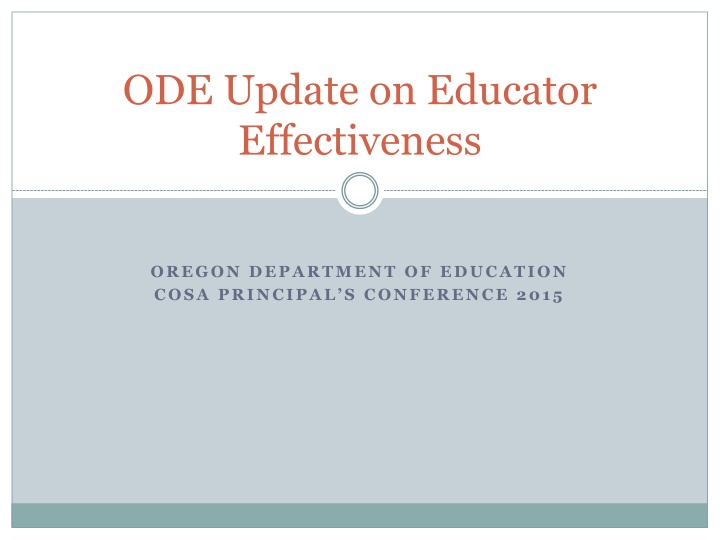 ode update on educator effectiveness