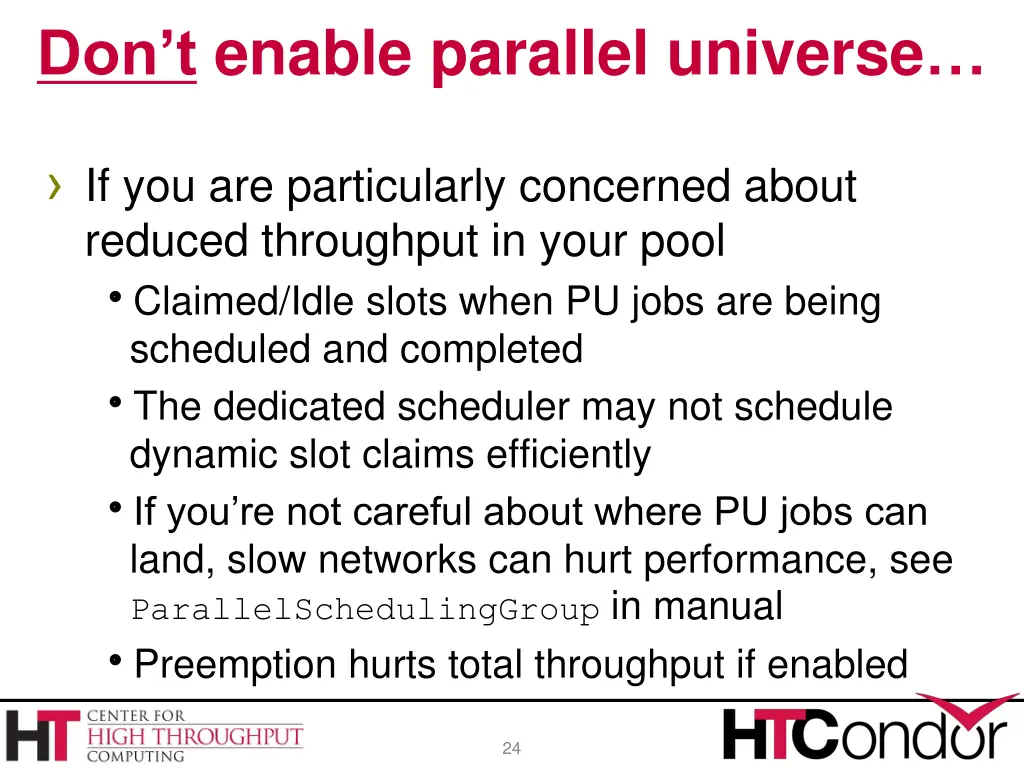 don t enable parallel universe