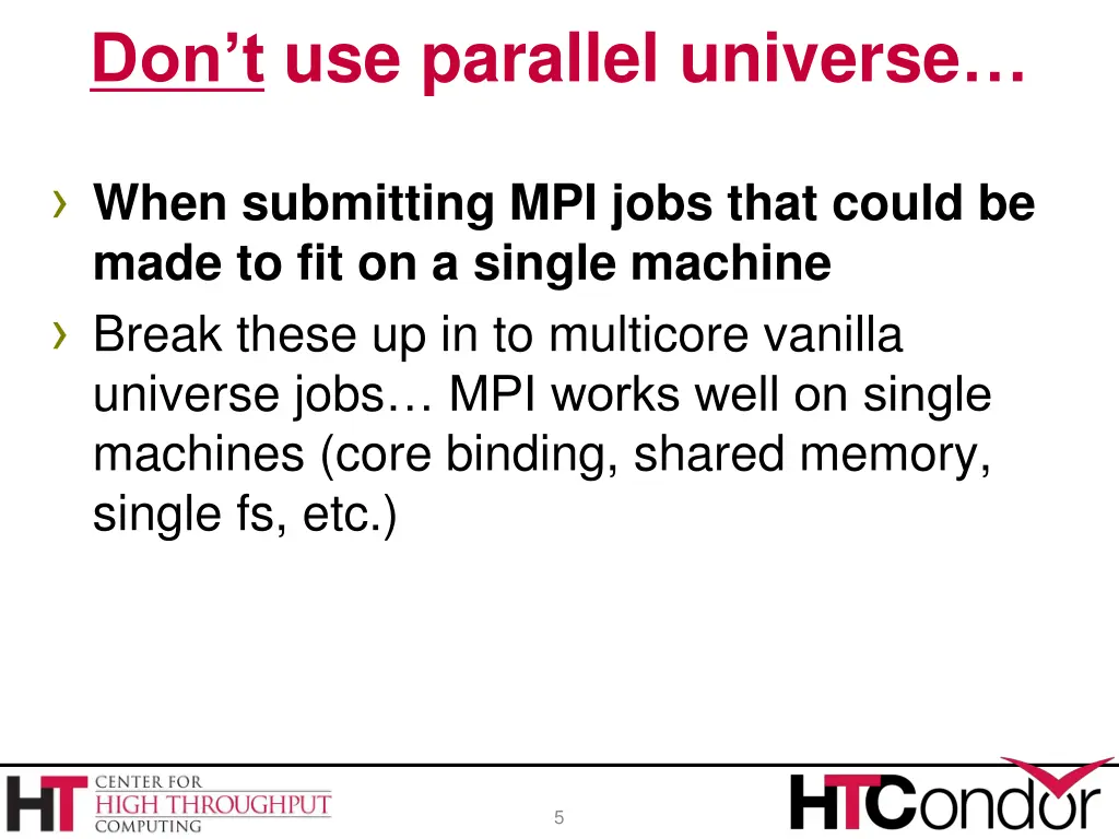 don t use parallel universe