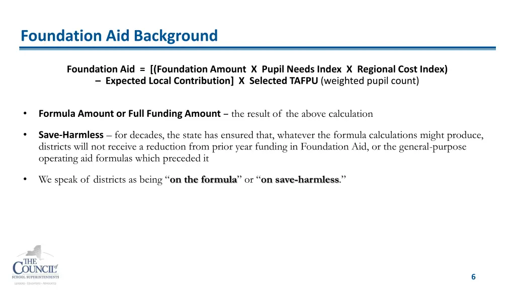 foundation aid background