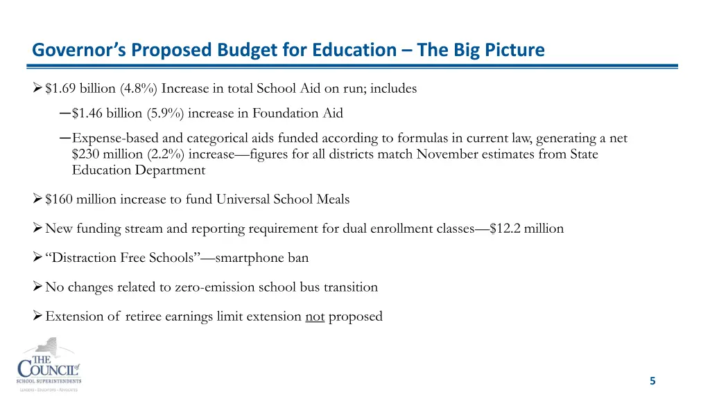 governor s proposed budget for education