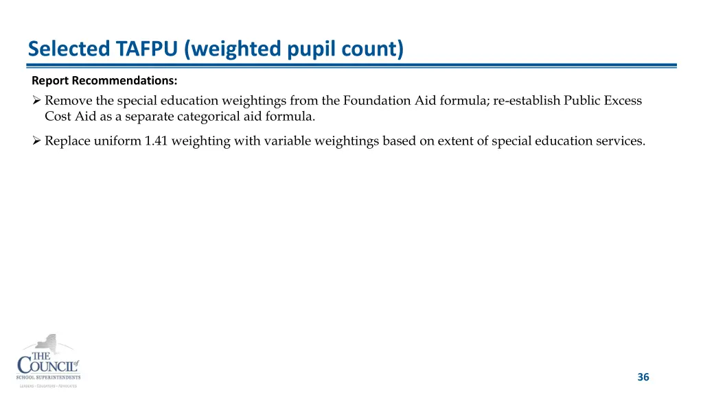 selected tafpu weighted pupil count 1