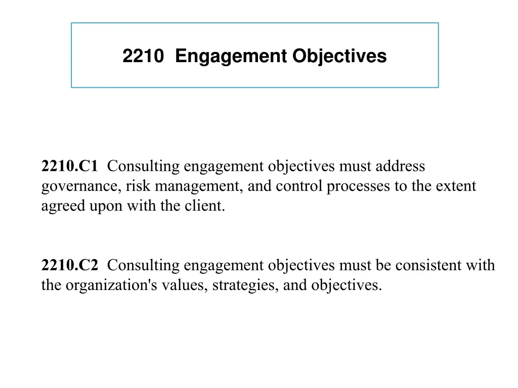 2210 engagement objectives 3