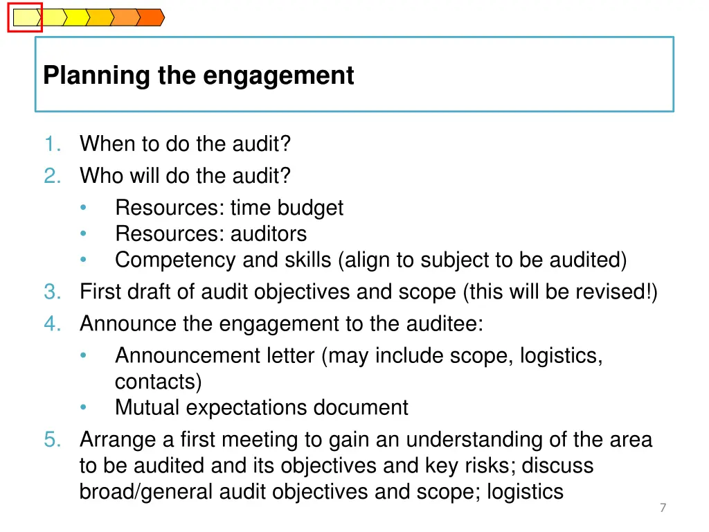 planning the engagement