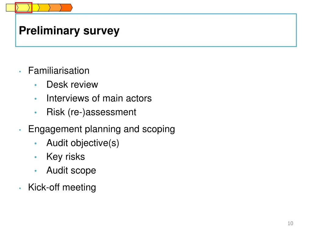 preliminary survey