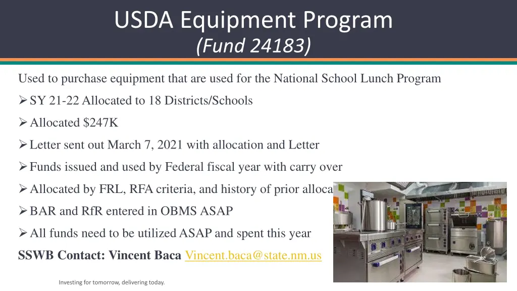 usda equipment program fund 24183