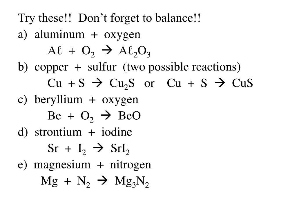 try these don t forget to balance a aluminum