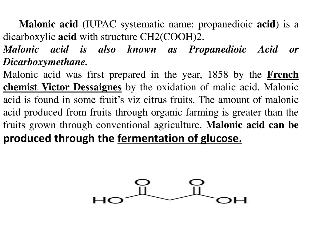 malonic acid iupac systematic name propanedioic