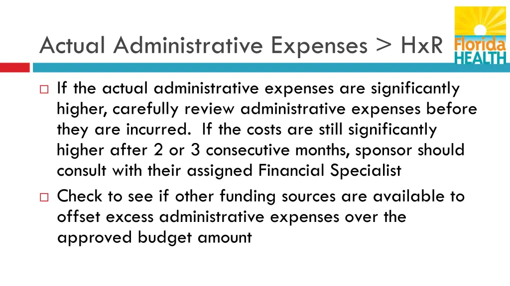actual administrative expenses hxr 3