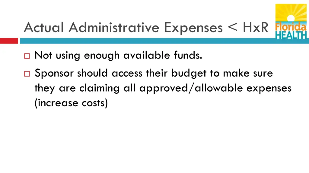 actual administrative expenses hxr