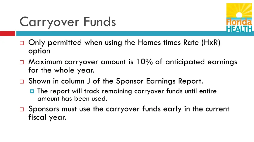 carryover funds 1