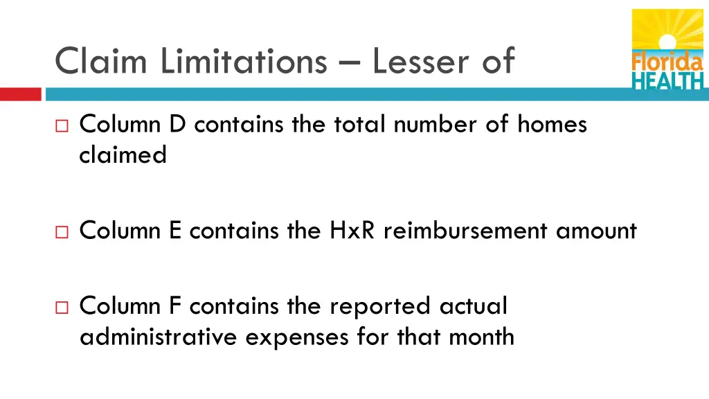 claim limitations lesser of