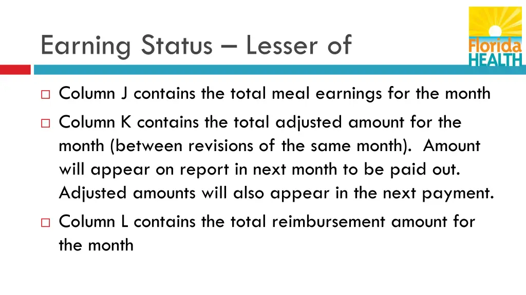 earning status lesser of