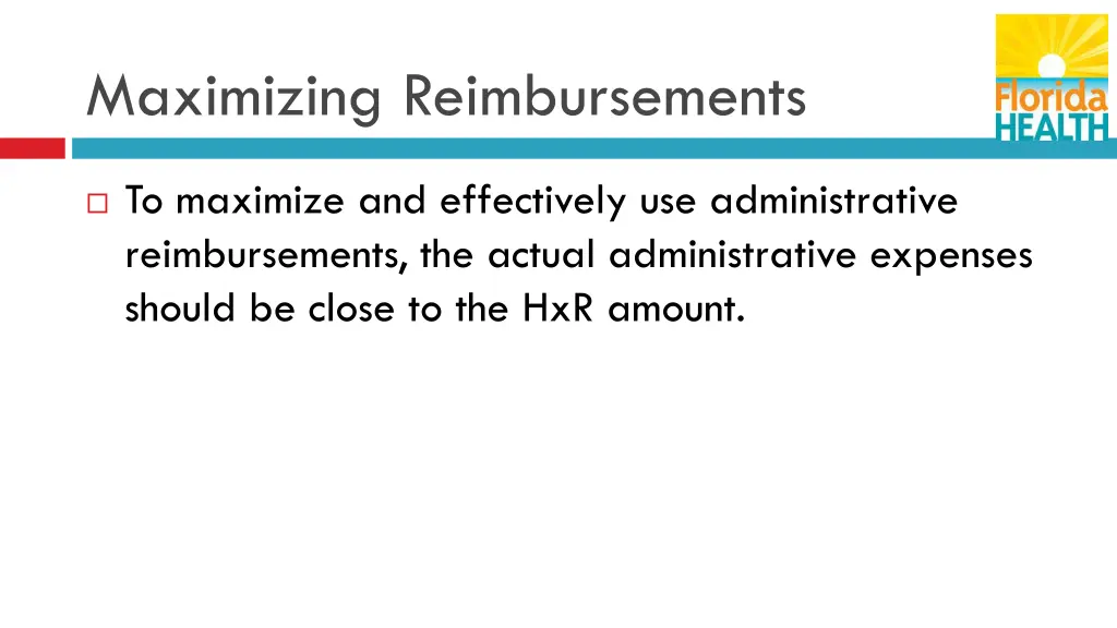 maximizing reimbursements