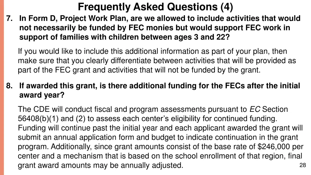 frequently asked questions 4 7 in form d project
