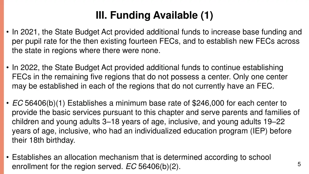 iii funding available 1