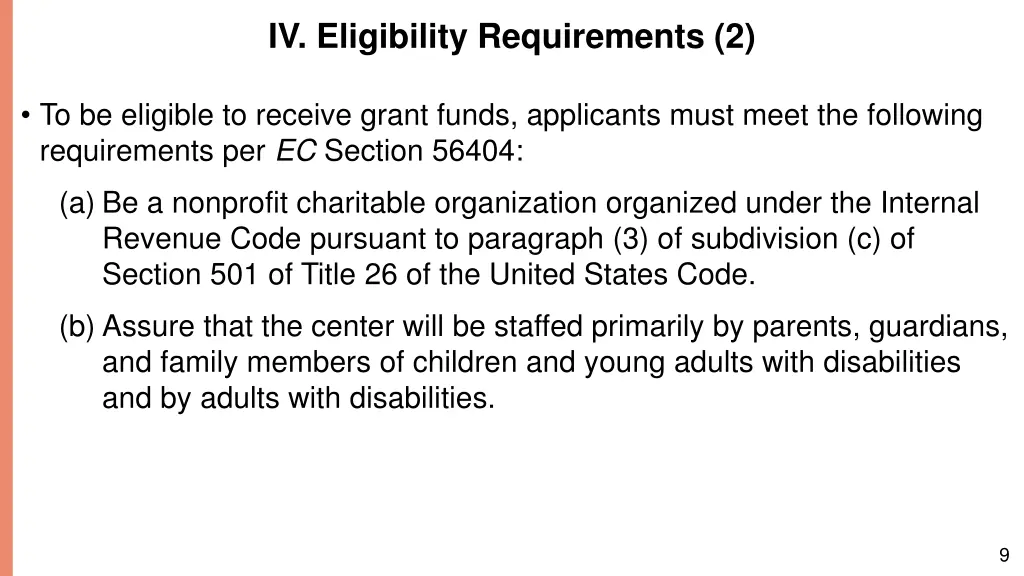 iv eligibility requirements 2