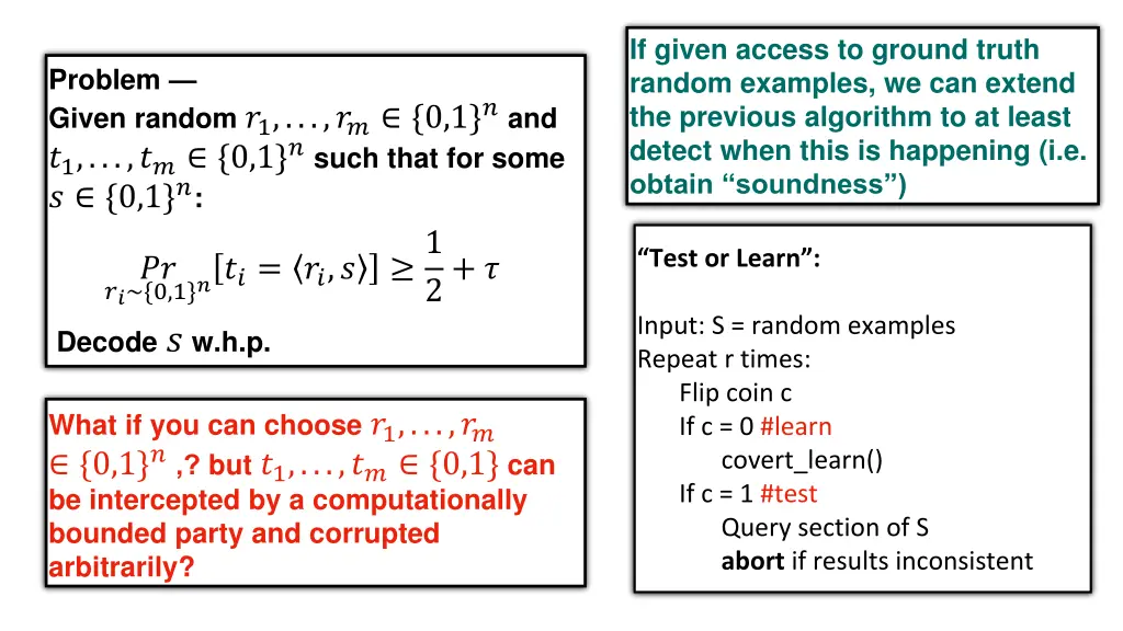 if given access to ground truth random examples