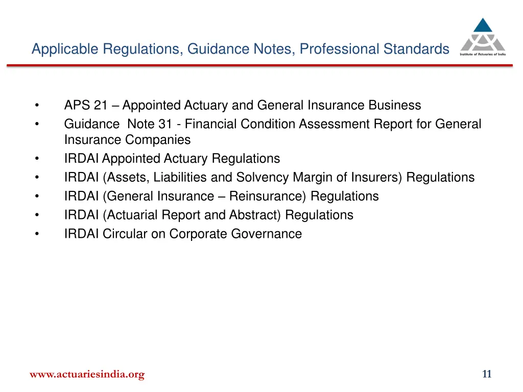 applicable regulations guidance notes