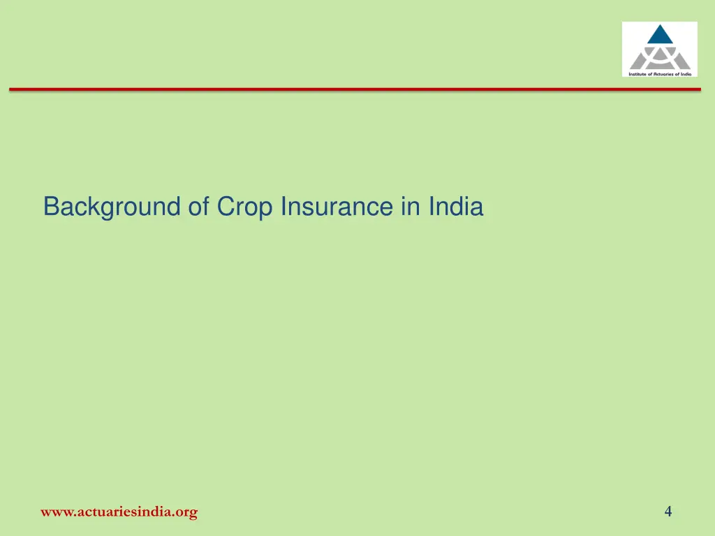 background of crop insurance in india