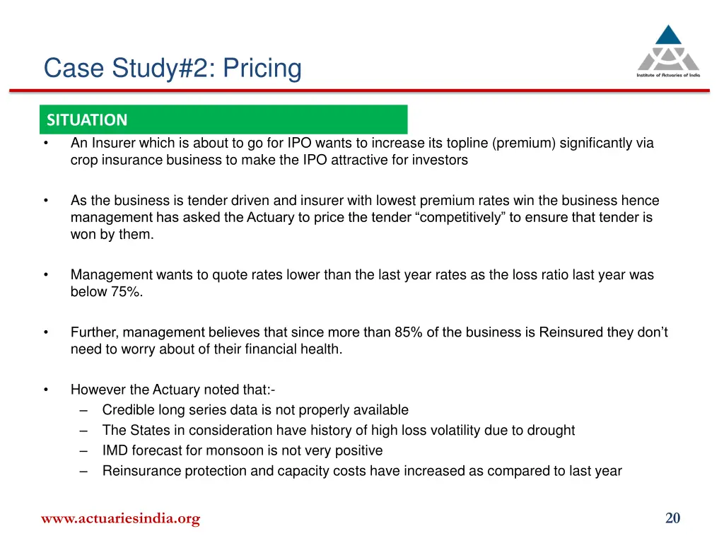 case study 2 pricing