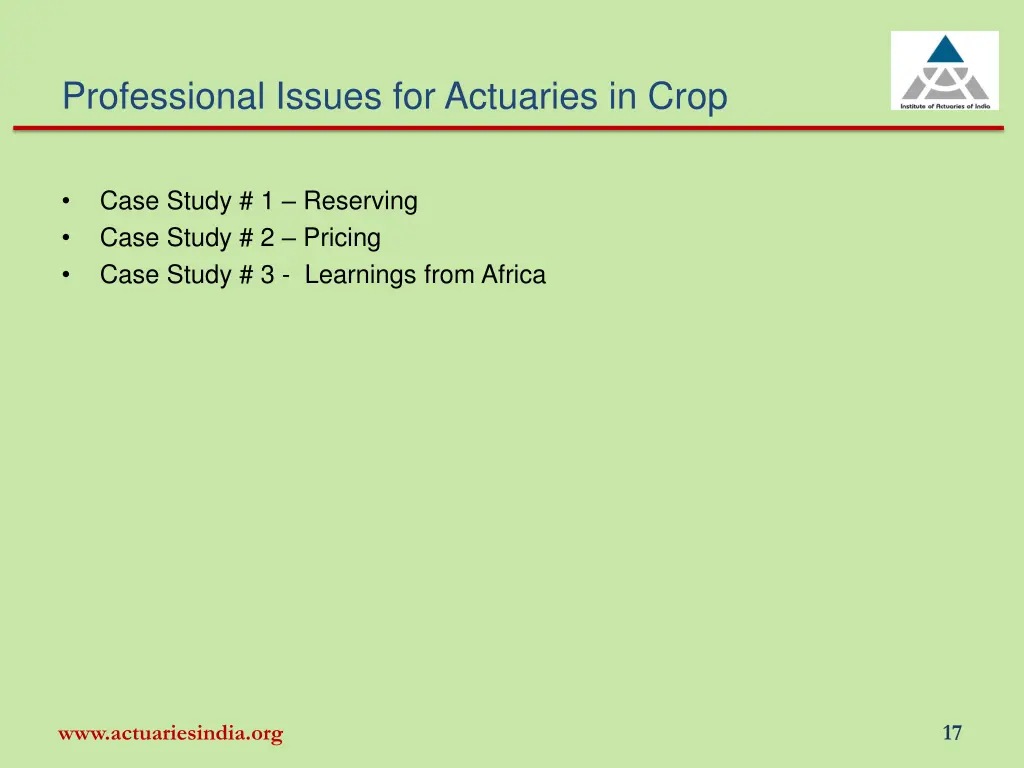 professional issues for actuaries in crop 1