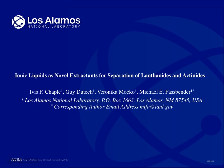 ionic liquids as novel extractants for separation