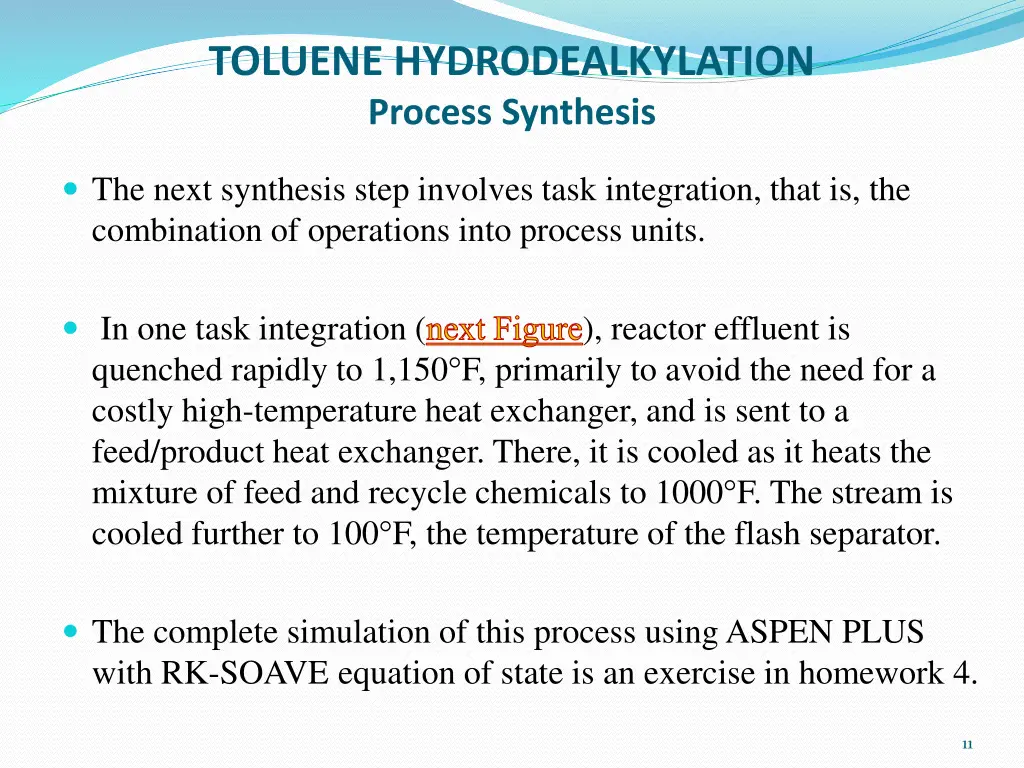 toluene hydrodealkylation process synthesis 7