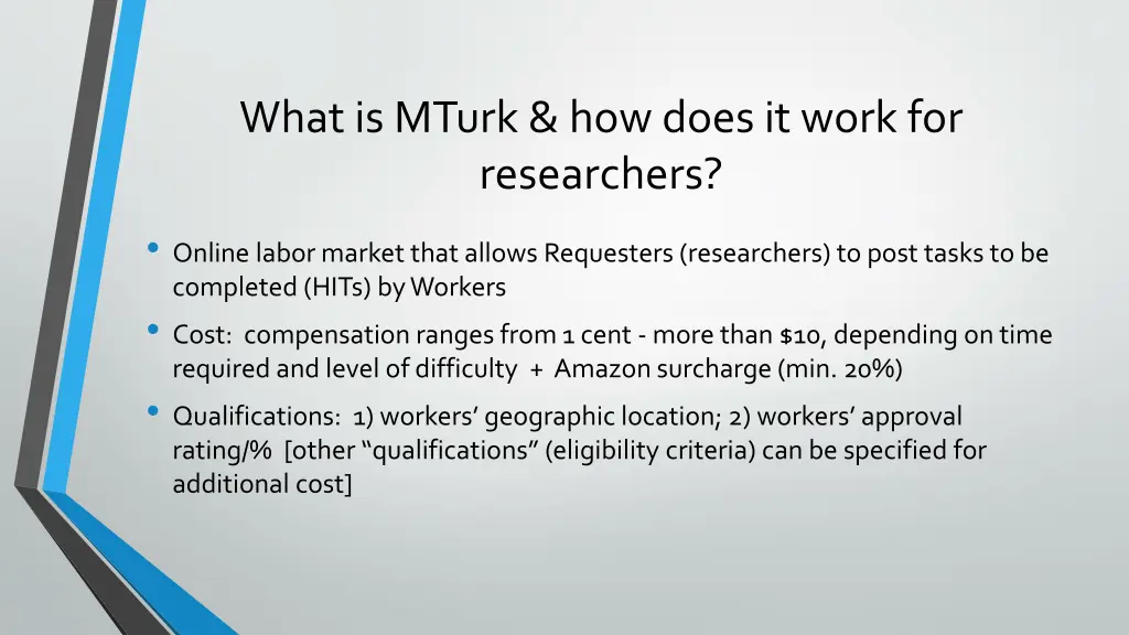 what is mturk how does it work for researchers