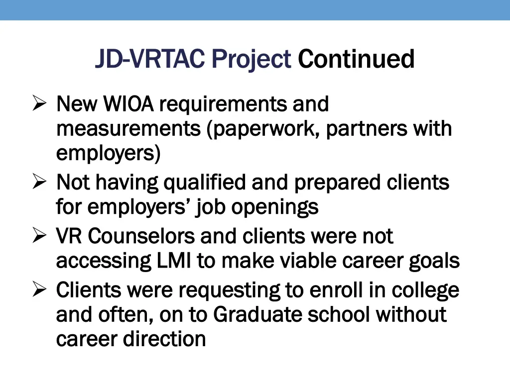 jd vrtac project continued