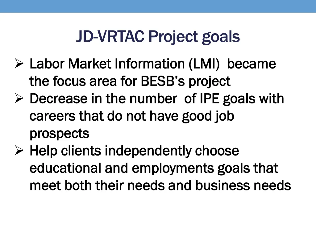 jd vrtac project goals