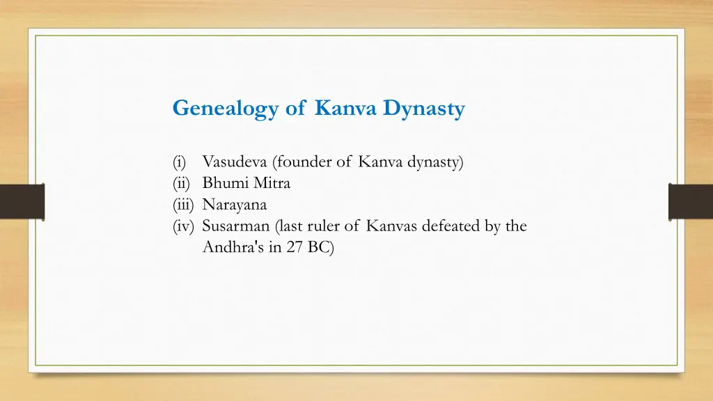 genealogy of kanva dynasty