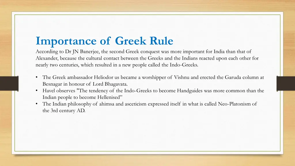 importance of greek rule according