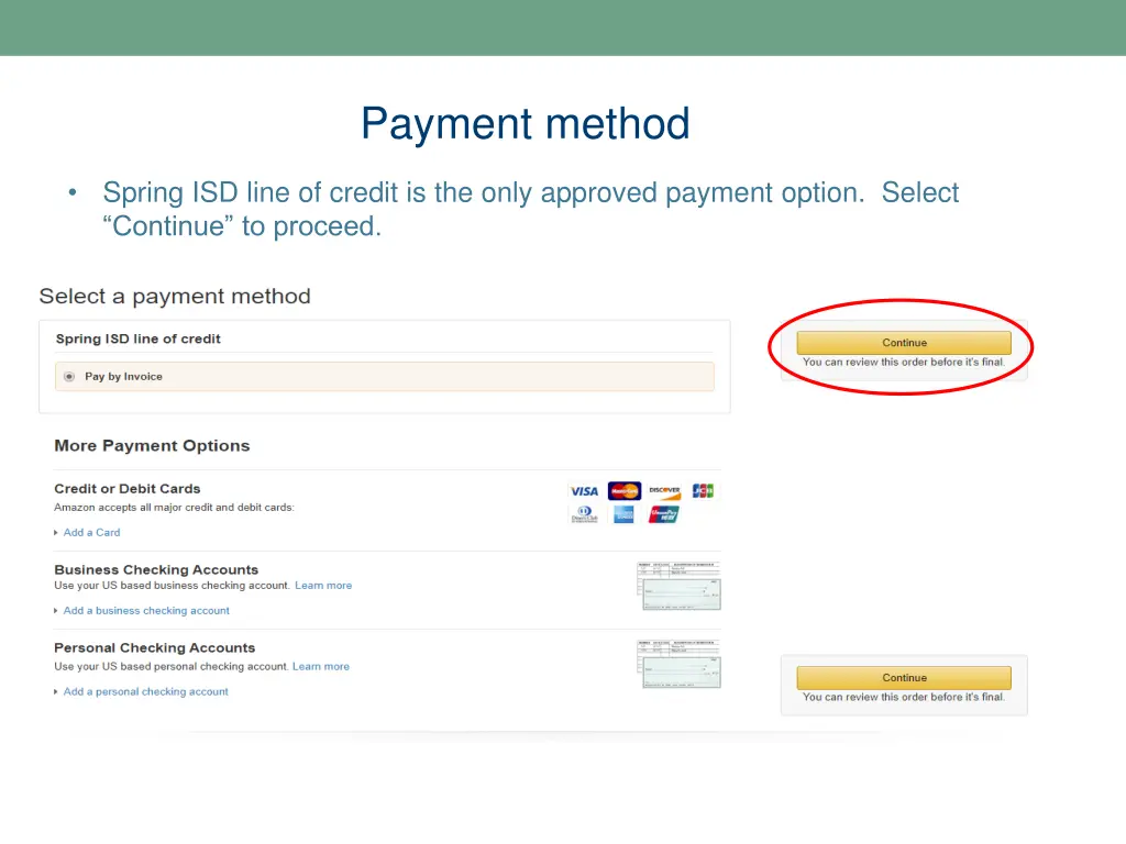 payment method