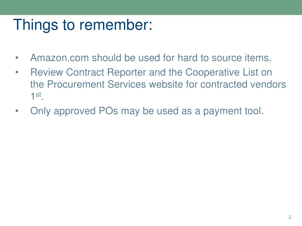 things to remember