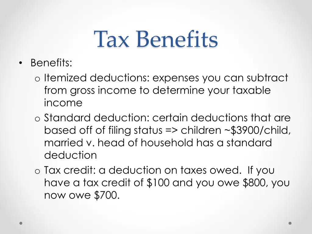 tax benefits
