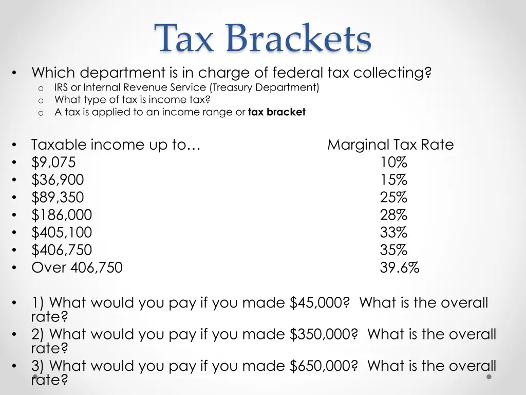 tax brackets