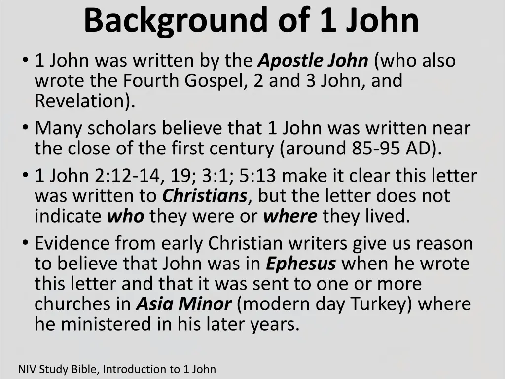background of 1 john 1 john was written