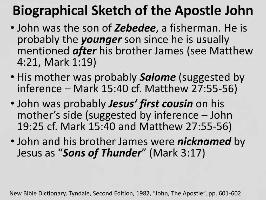 biographical sketch of the apostle john john