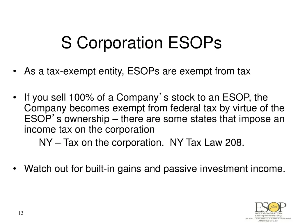 s corporation esops