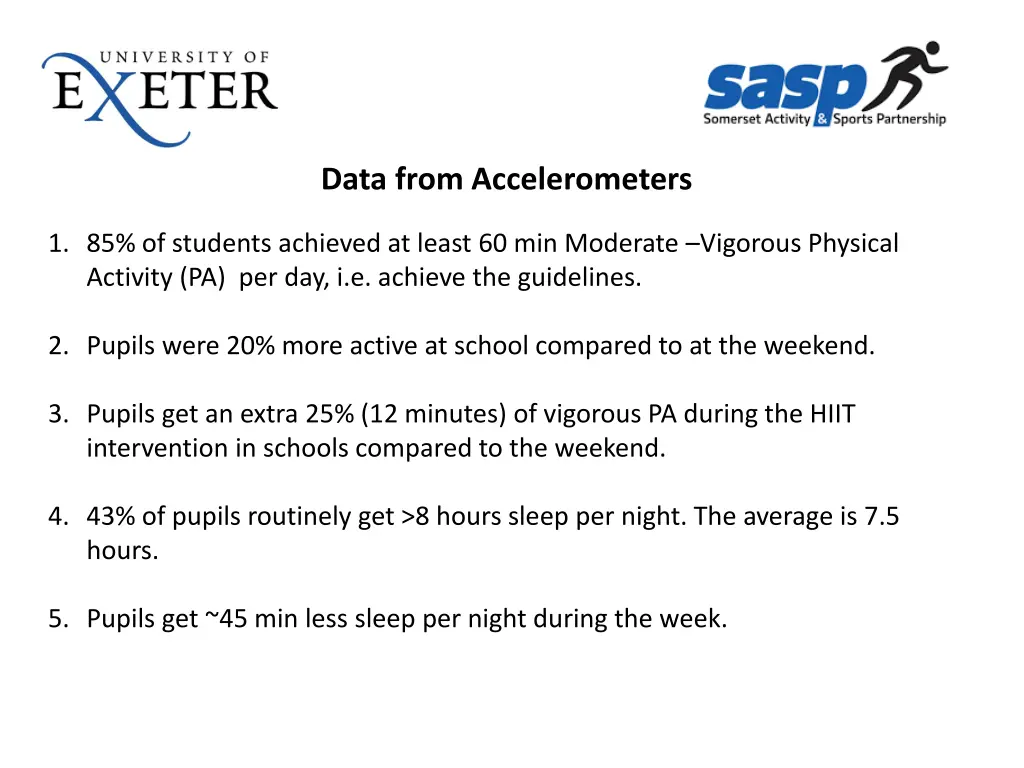 data from accelerometers