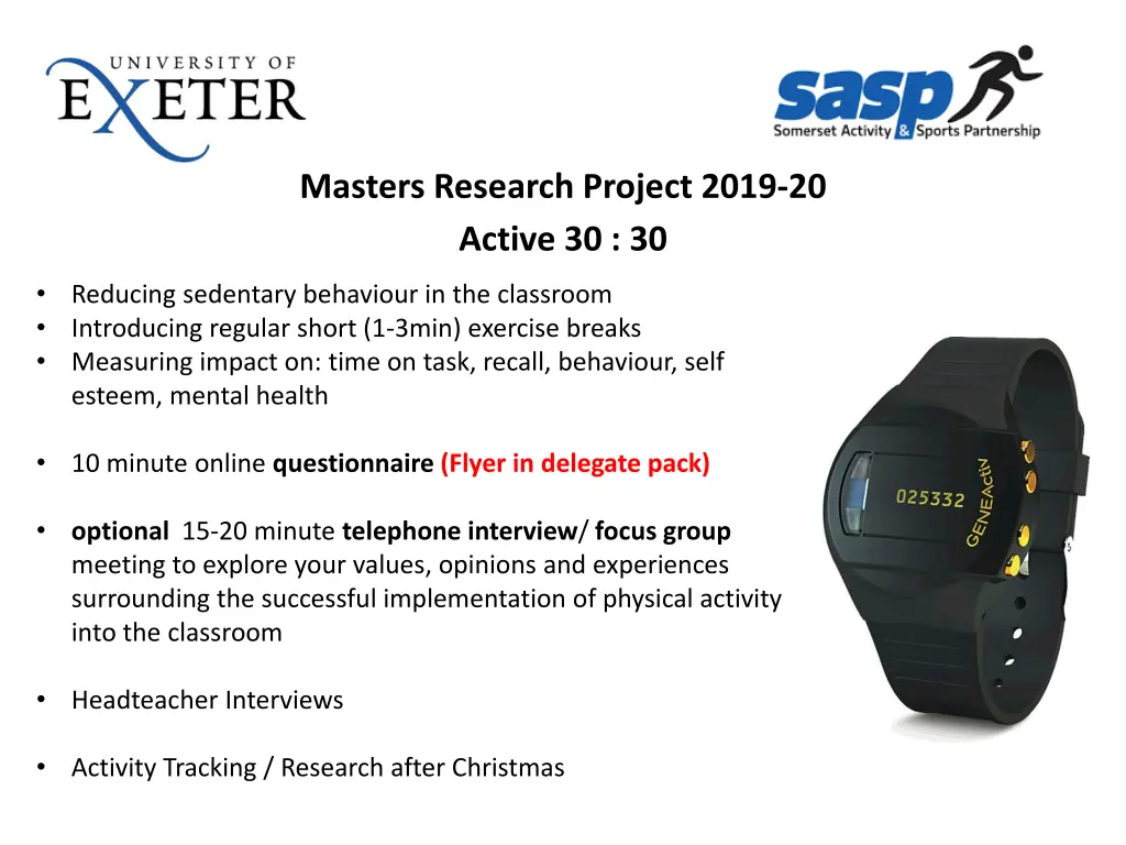 masters research project 2019 20 active 30 30