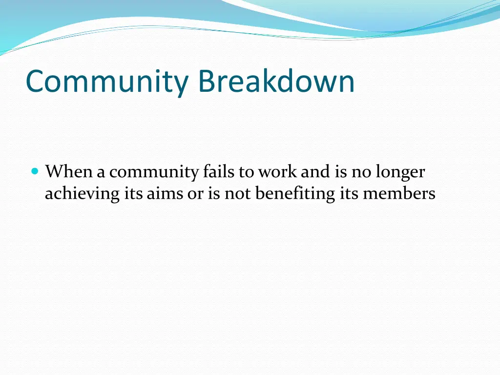 community breakdown