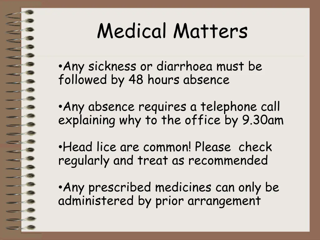 medical matters